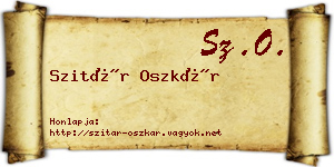 Szitár Oszkár névjegykártya